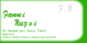 fanni muzsi business card